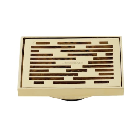 Kingston Brass BSF6310PB Watercourse Transit 4" Square Grid Shower Drain, Brass BSF6310PB